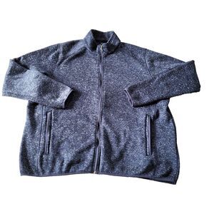 Knit Jacket Women’s 3XL Blue Full Zip Stand Collar Athleisure Travel Casual